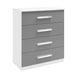 Brooke 4 Drawer High Gloss Grey and White Chest of Drawer - FurniComp