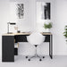 Burford Black Matt and Oak Corner Home Office Desk - FurniComp