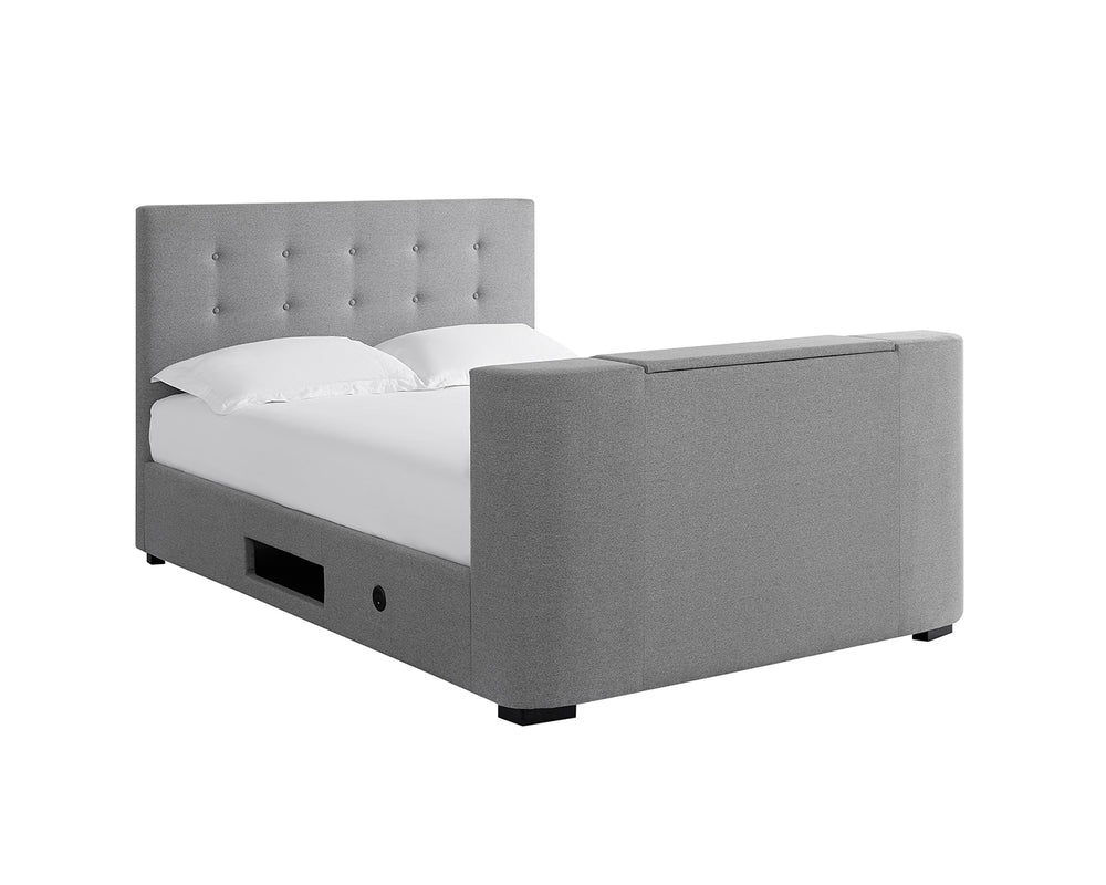 Burlington Grey Fabric TV Bed Frame - FurniComp