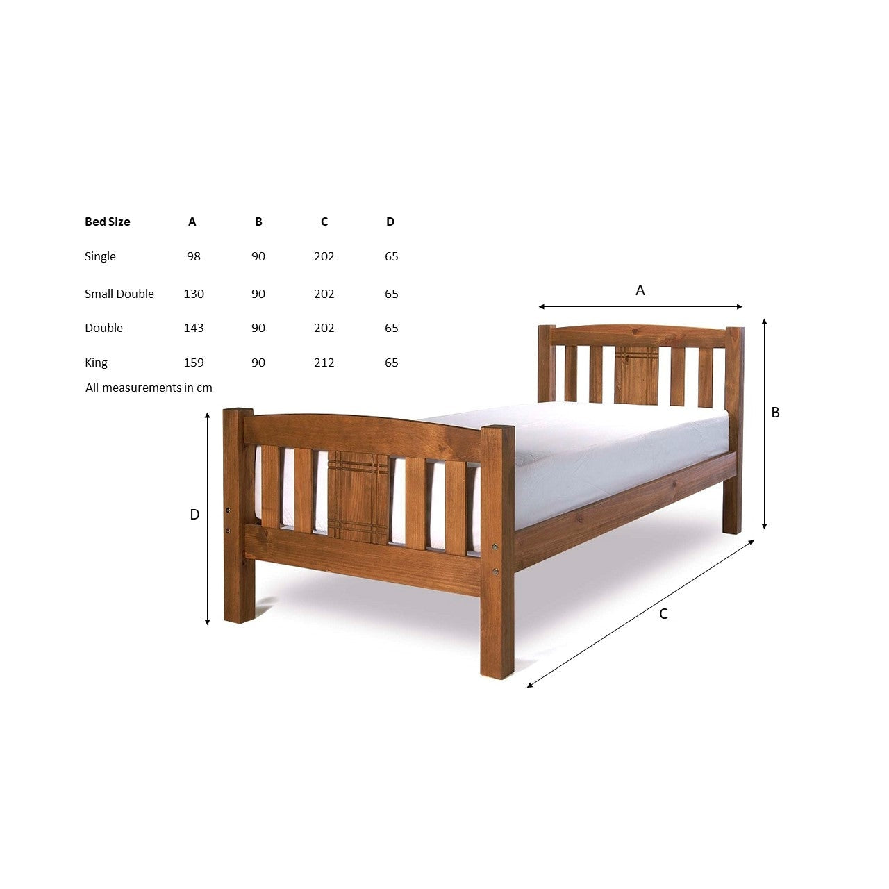 Camden Pine Wooden Bed - FurniComp