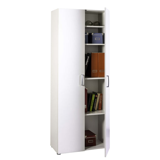 Capri 2 Door Multi-Purpose Tall White Utility Storage Cupboard - FurniComp