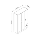 Capri 3 Door 2 Drawer Concrete Grey Wardrobe - FurniComp
