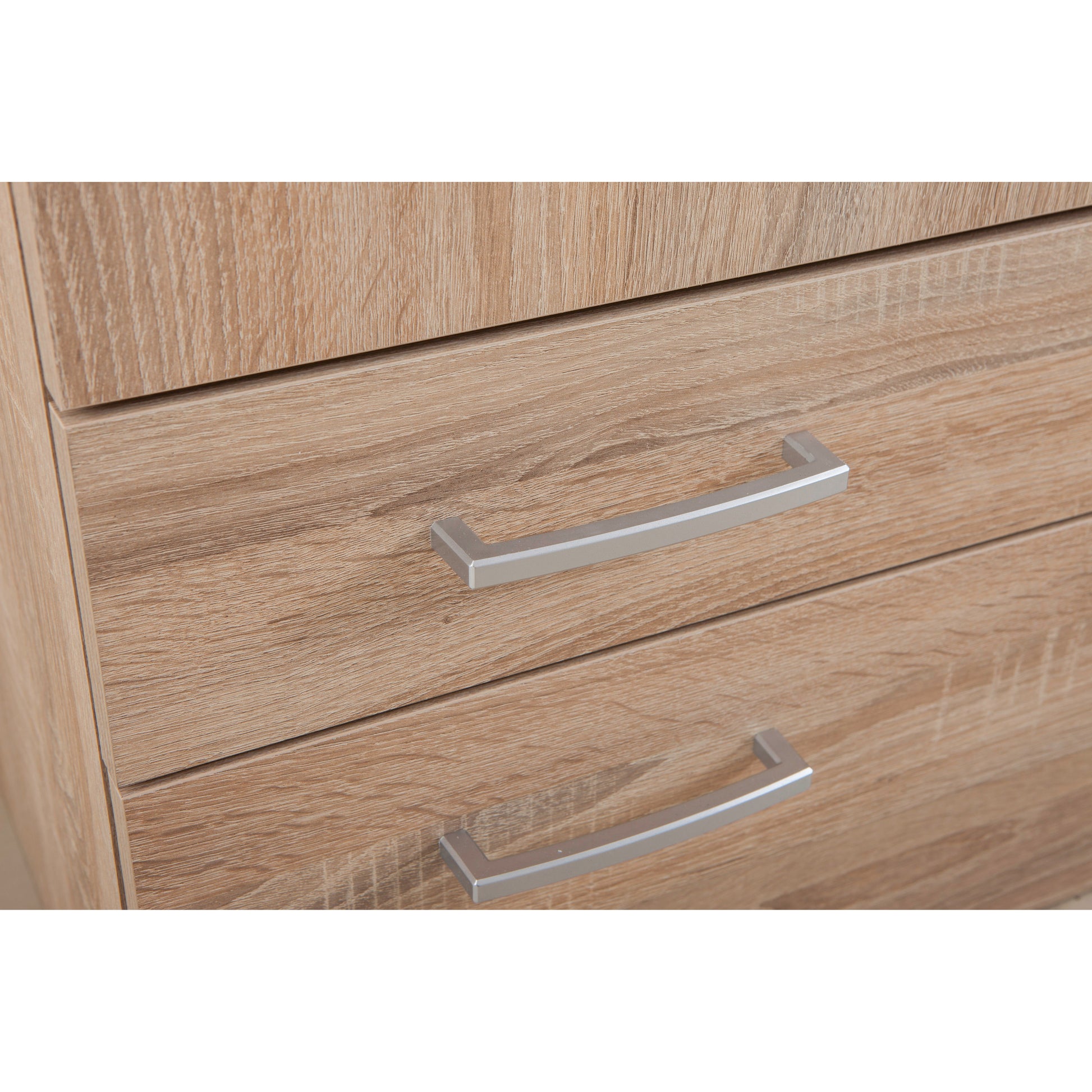 Capri 3 Door 2 Drawer Oak Wardrobe - FurniComp