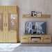 Carolina Grandson Oak Tall Wide 2 Door Glazed Display Cabinet - FurniComp