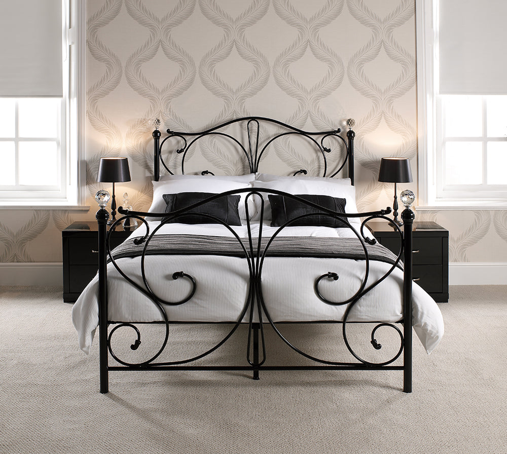 Claire Black Metal Frame Bed - FurniComp