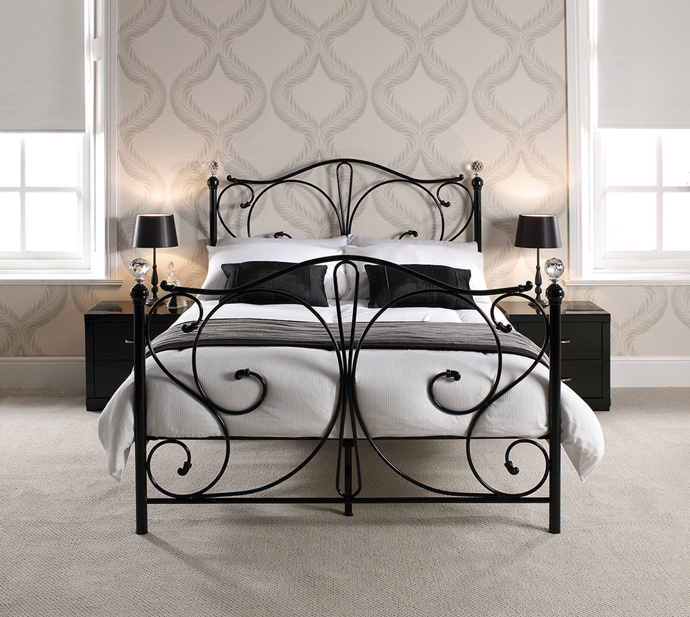 Claire Black Metal Frame Bed - FurniComp