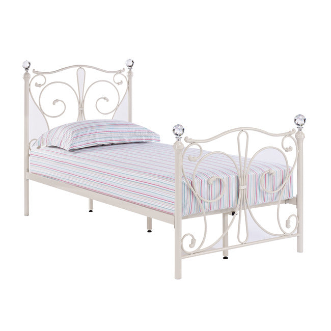 Claire White Metal Frame Bed - FurniComp