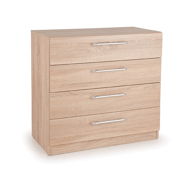 Aria 4 Drawer Oak Chest of Drawer - FurniComp
