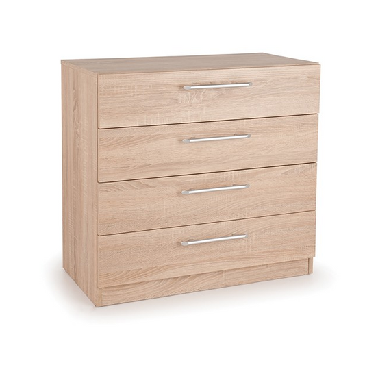 Aria 4 Drawer Oak Chest of Drawer - FurniComp