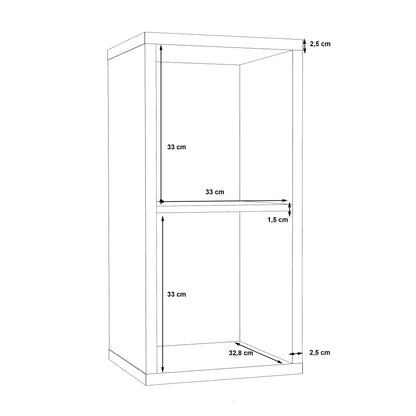Cora 2 Tier Lamp Table/Bookcase in Concrete Grey - FurniComp