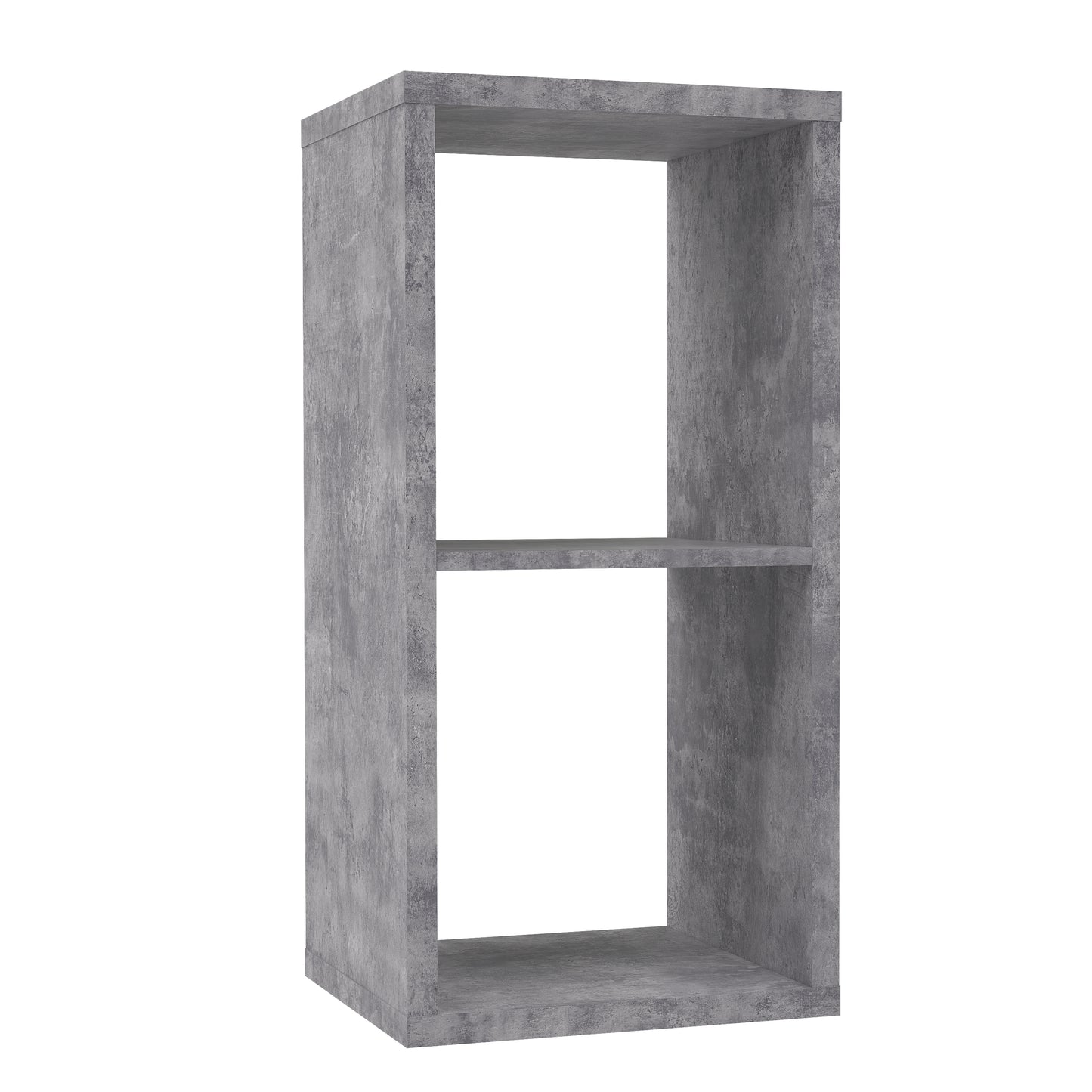 Cora 2 Tier Lamp Table/Bookcase in Concrete Grey - FurniComp