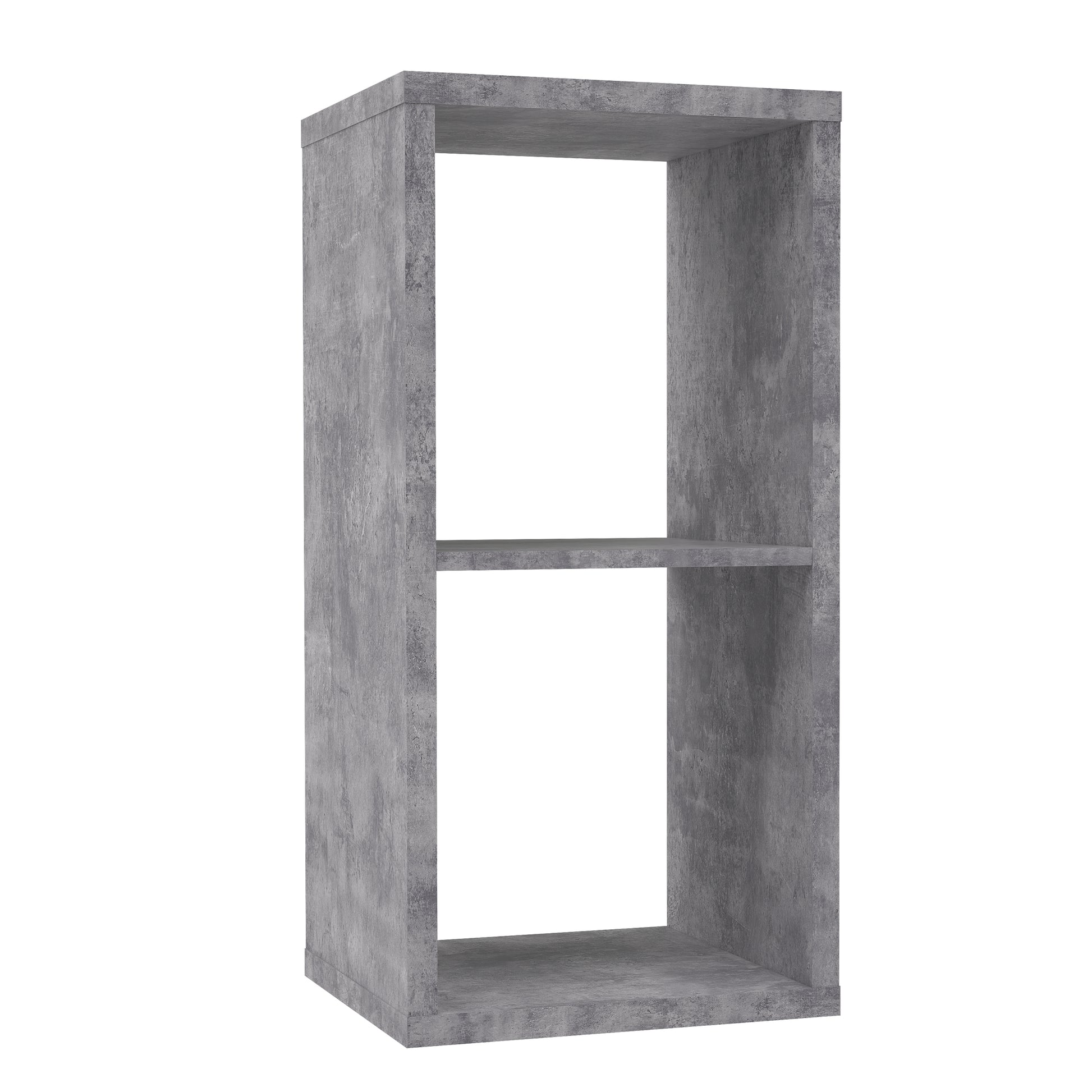 Cora 2 Tier Lamp Table/Bookcase in Concrete Grey - FurniComp