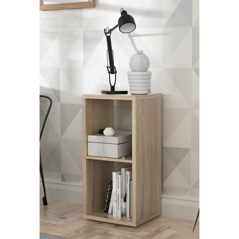 Cora 2 Tier Lamp Table/Bookcase in Sonoma Oak - FurniComp