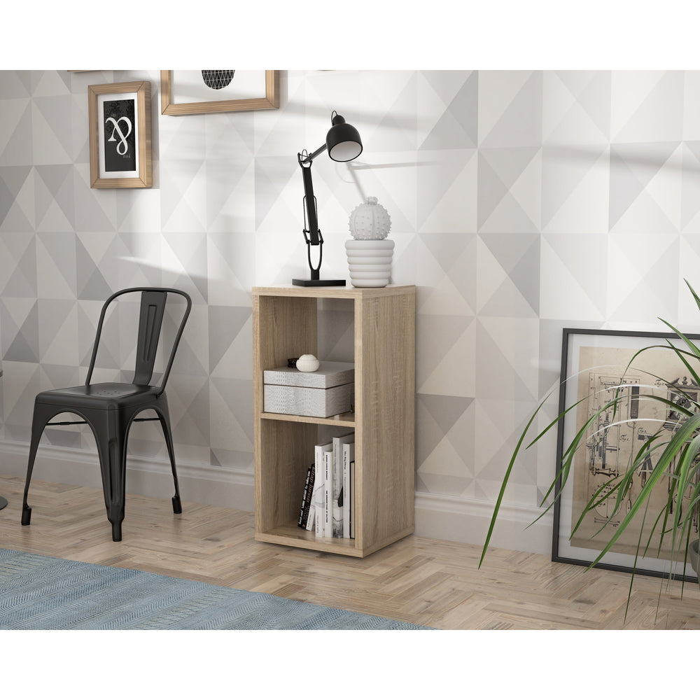 Cora 2 Tier Lamp Table/Bookcase in Sonoma Oak - FurniComp