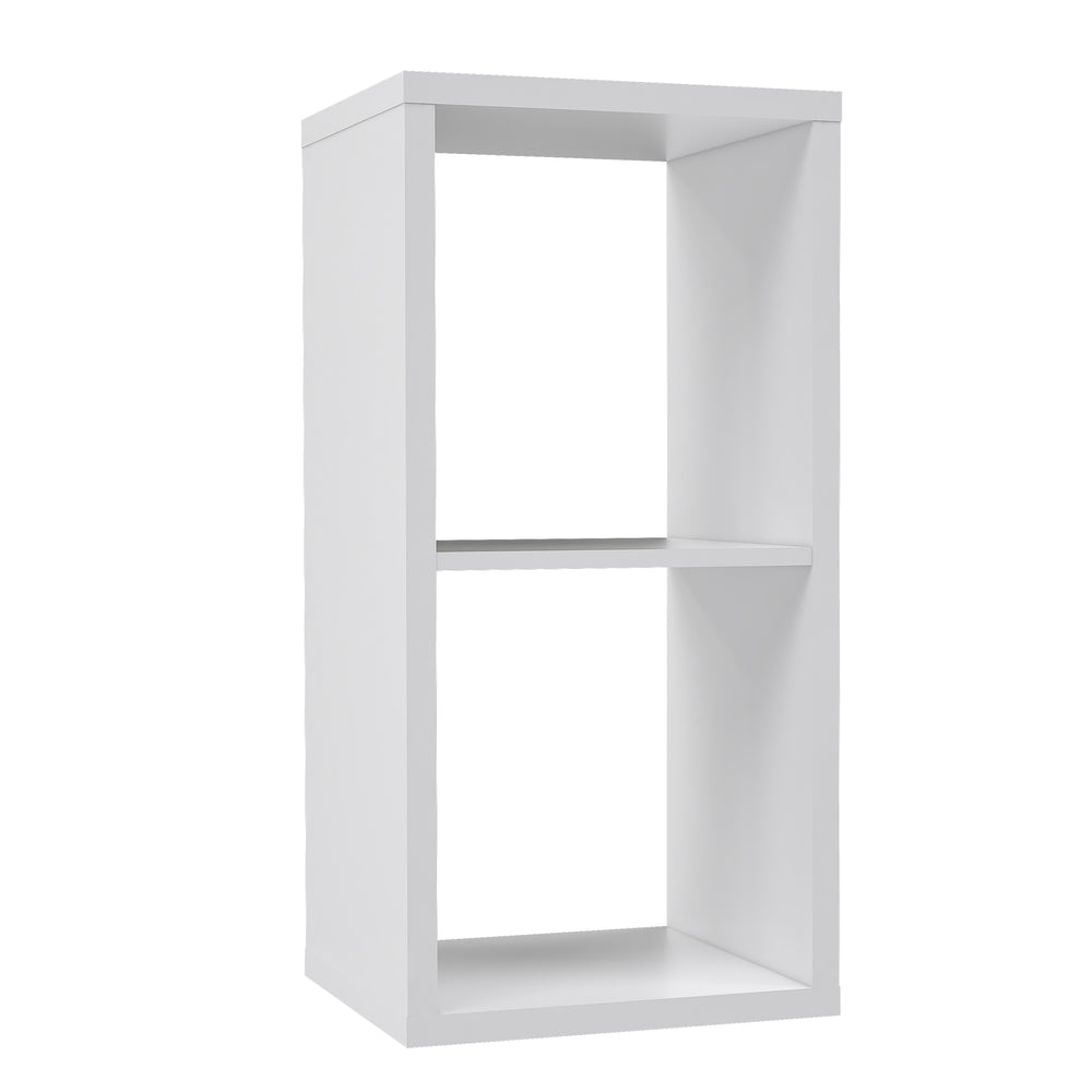 Cora 2 Tier Lamp Table/Bookcase in White - FurniComp