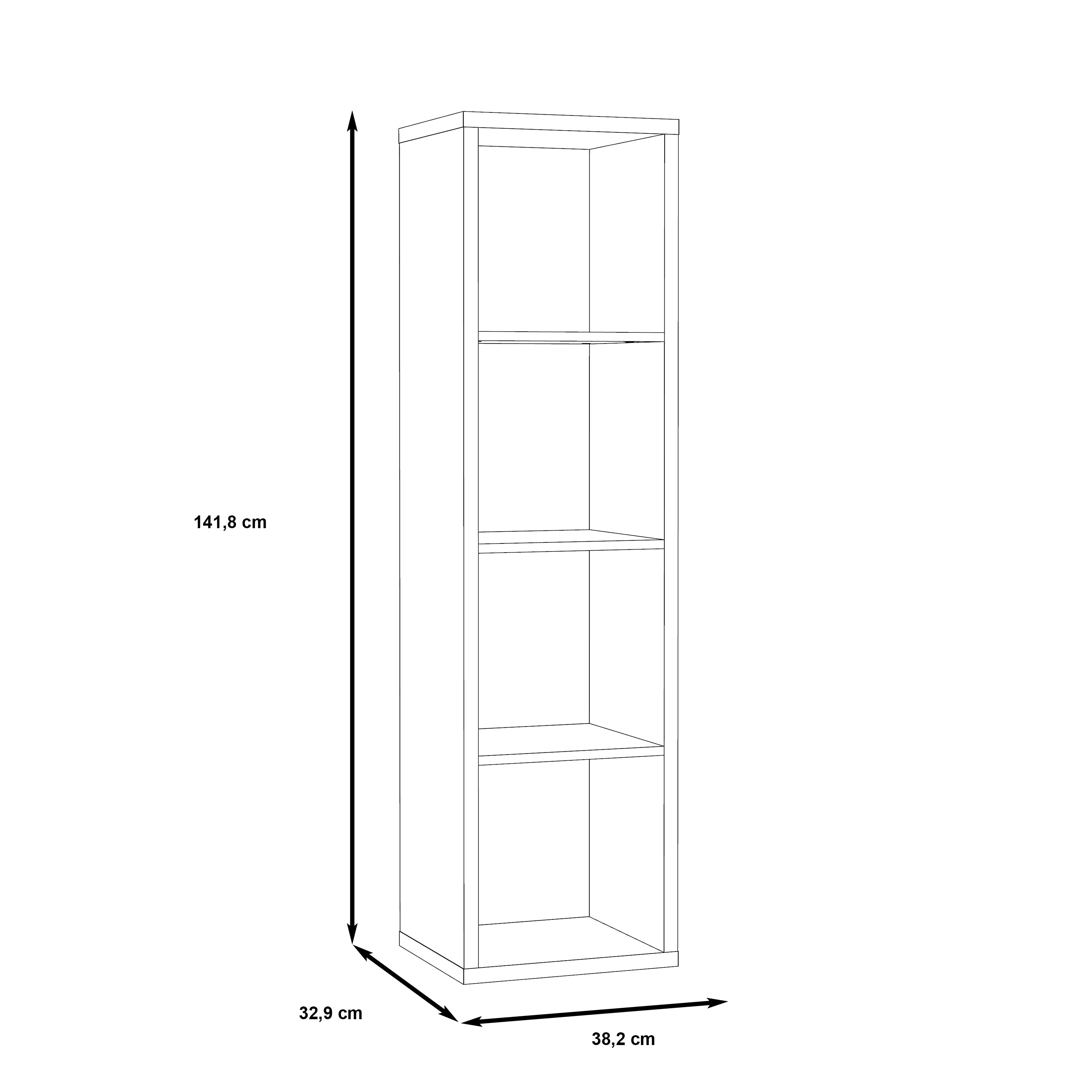 Cora 4 Tier Tall Open Back Bookcase/Shelving Unit in White - FurniComp