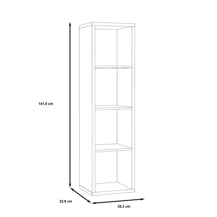 Cora 4 Tier Tall Open Back Bookcase/Shelving Unit in White - FurniComp