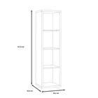Cora 4 Tier Tall Open Back Bookcase/Shelving Unit in Concrete Grey - FurniComp