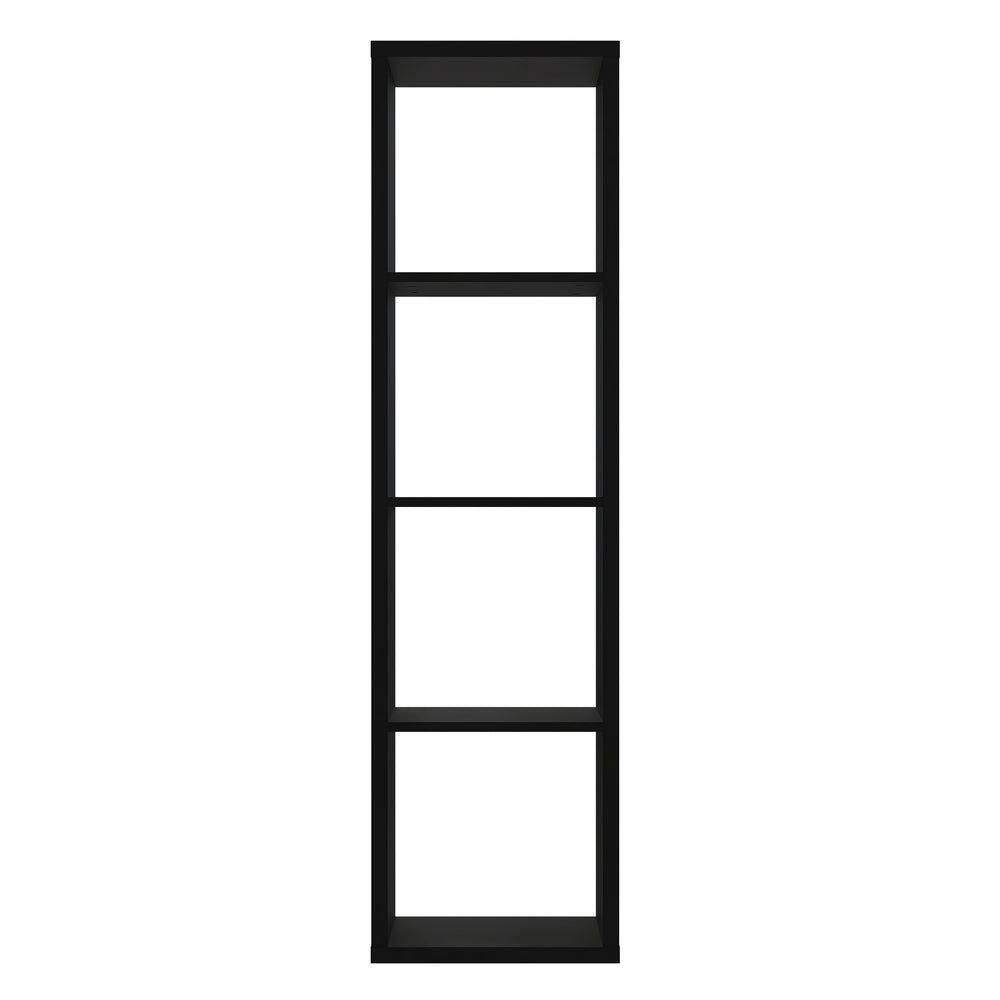Cora 4 Tier Tall Open Back Bookcase/Shelving Unit in Black - FurniComp
