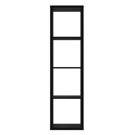 Cora 4 Tier Tall Open Back Bookcase/Shelving Unit in Black - FurniComp