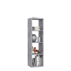 Cora 4 Tier Tall Open Back Bookcase/Shelving Unit in Concrete Grey - FurniComp