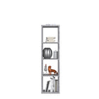 Cora 4 Tier Tall Open Back Bookcase/Shelving Unit in Concrete Grey - FurniComp