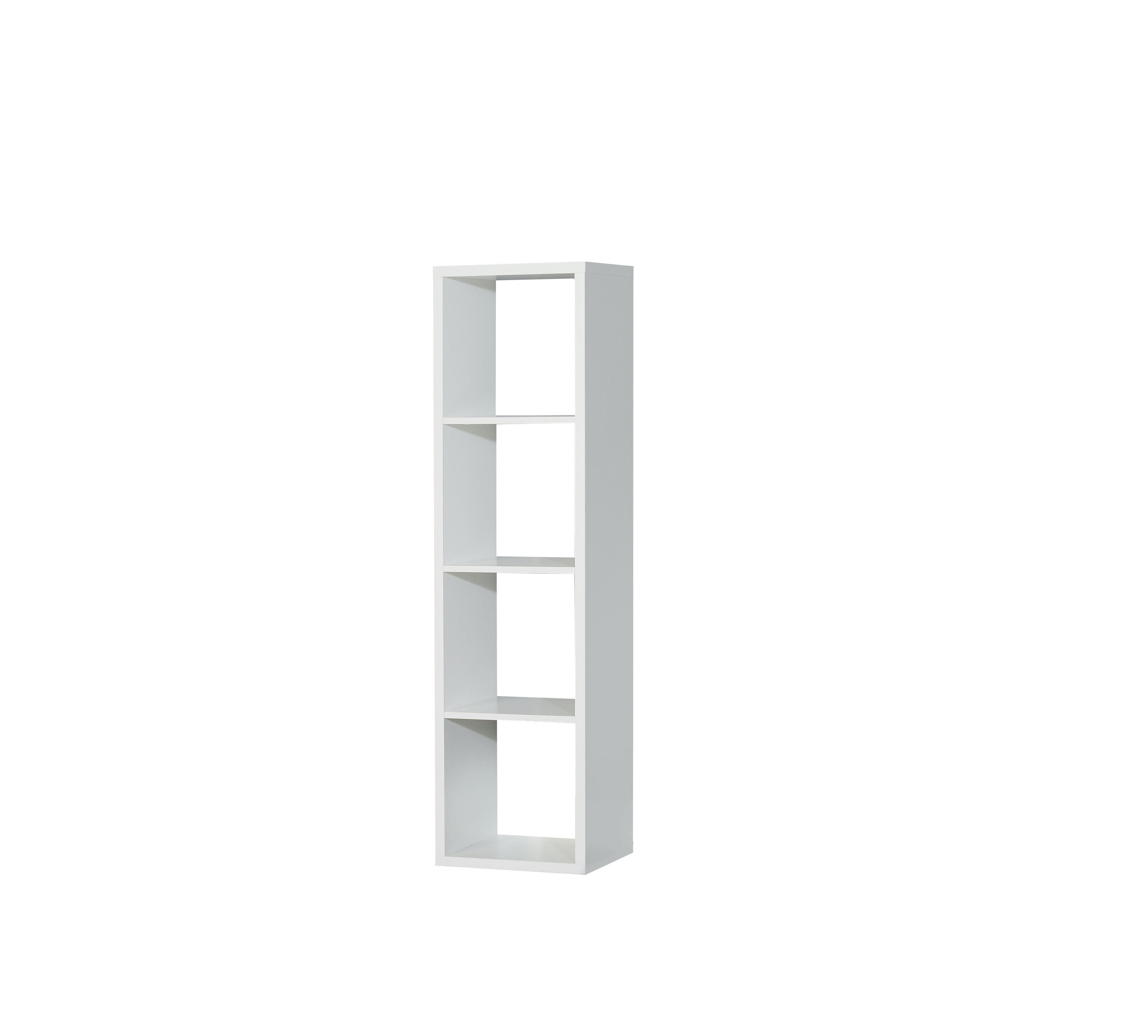 Cora 4 Tier Tall Open Back Bookcase/Shelving Unit in White - FurniComp