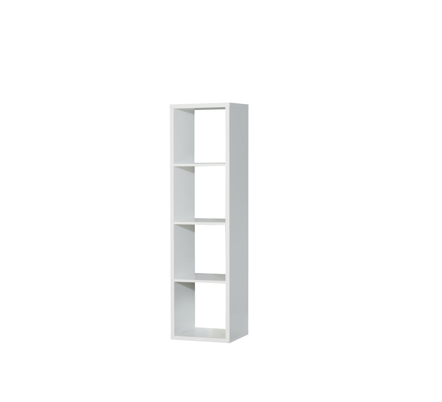 Cora 4 Tier Tall Open Back Bookcase/Shelving Unit in White - FurniComp