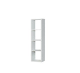 Cora 4 Tier Tall Open Back Bookcase/Shelving Unit in White - FurniComp