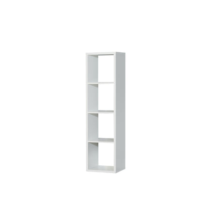 Cora 4 Tier Tall Open Back Bookcase/Shelving Unit in White - FurniComp