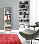 Cora 4 Tier Tall Open Back Bookcase/Shelving Unit in White - FurniComp