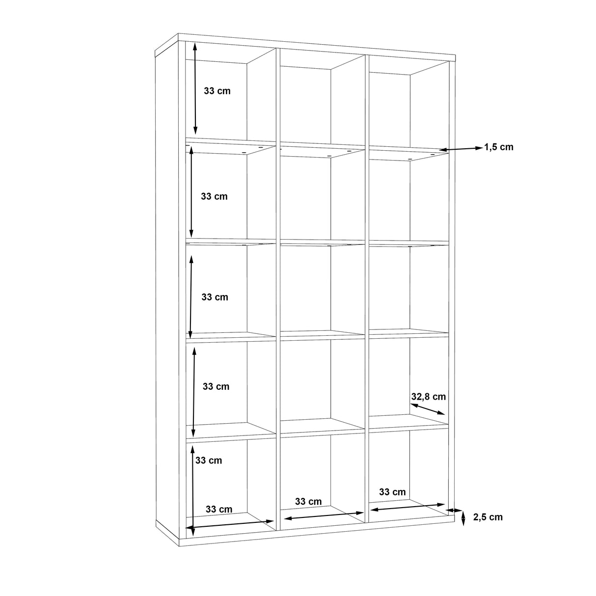 Cora 5 Tier Tall Wide Open Back Bookcase/Shelving Unit in Sonoma Oak - FurniComp
