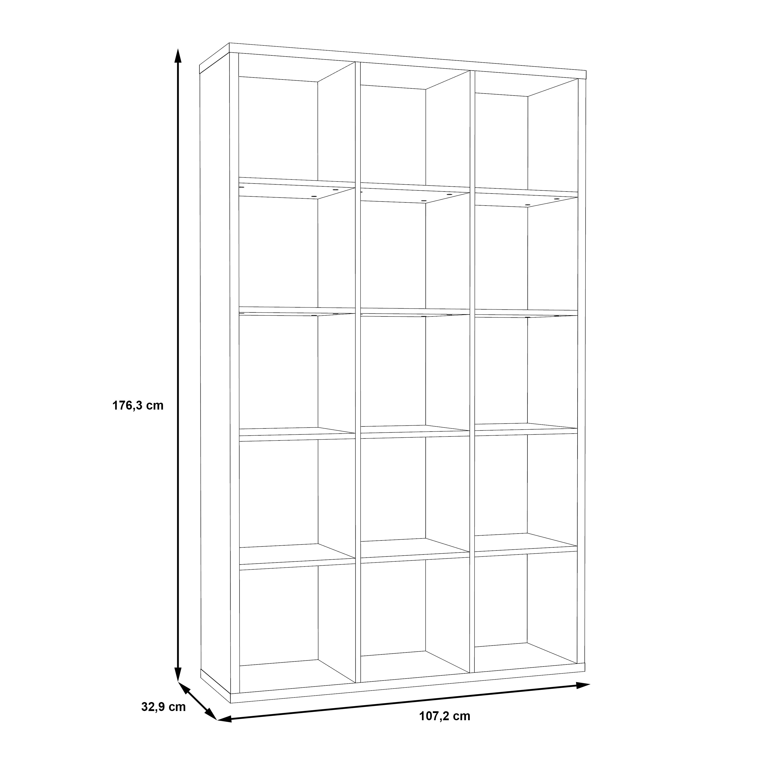 Cora 5 Tier Tall Wide Open Back Bookcase/Shelving Unit in Concrete Grey - FurniComp
