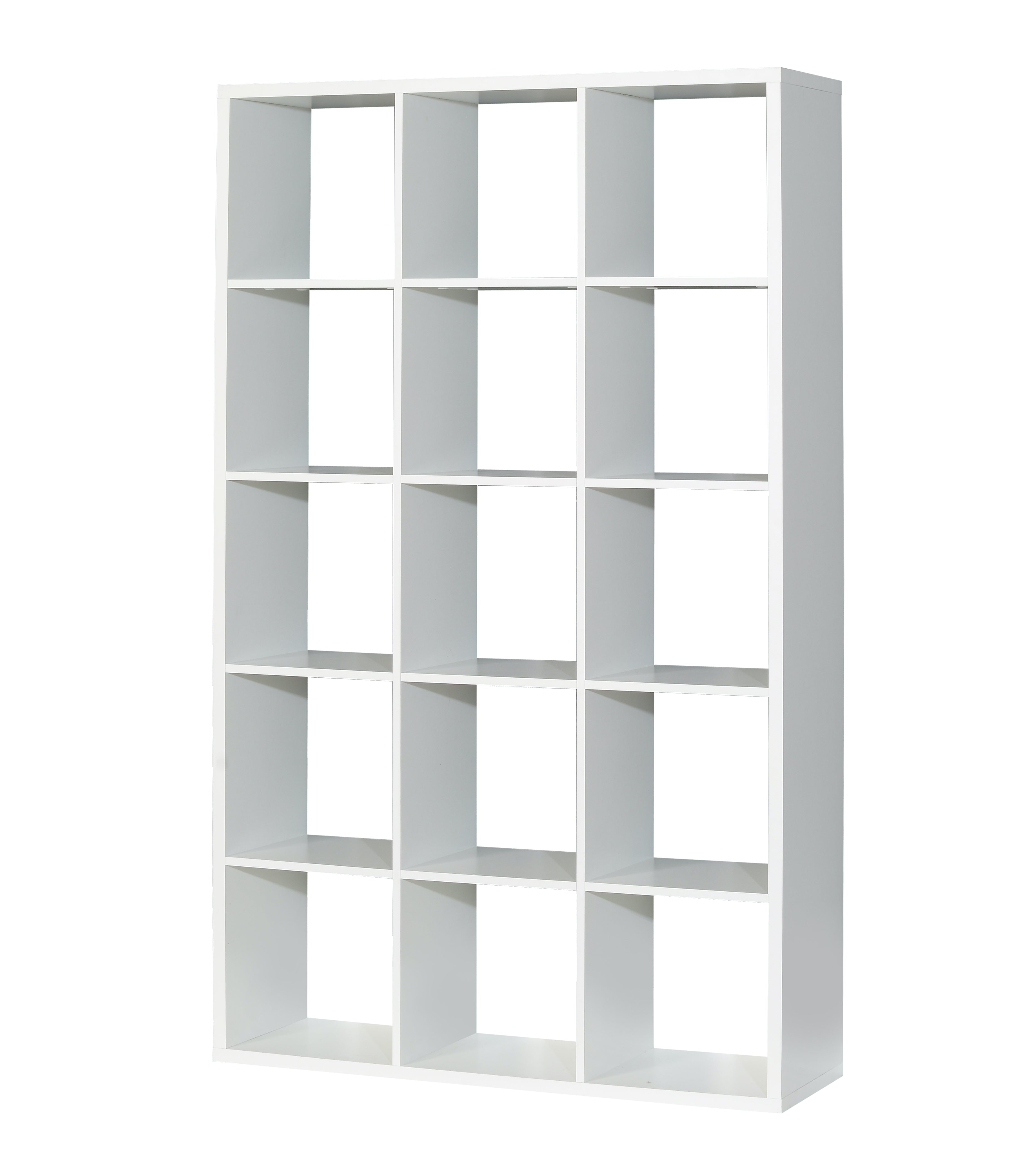 Cora 5 Tier Tall Wide Open Back Bookcase/Shelving Unit in White - FurniComp
