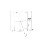 Cora Double 4 Cube Bookcase in Black - FurniComp