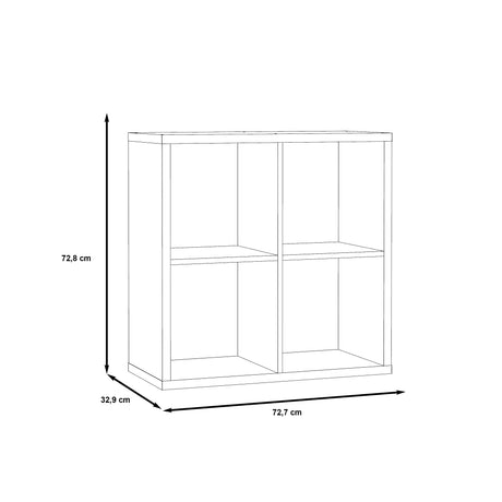 Cora Double 4 Cube Bookcase in Sonoma Oak - FurniComp