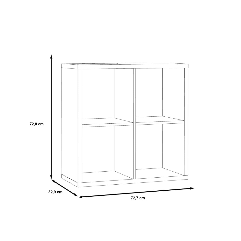 Cora Double 4 Cube Bookcase in Concrete Grey - FurniComp