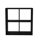 Cora Double 4 Cube Bookcase in Black - FurniComp