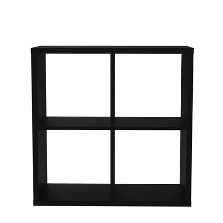 Cora Double 4 Cube Bookcase in Black - FurniComp