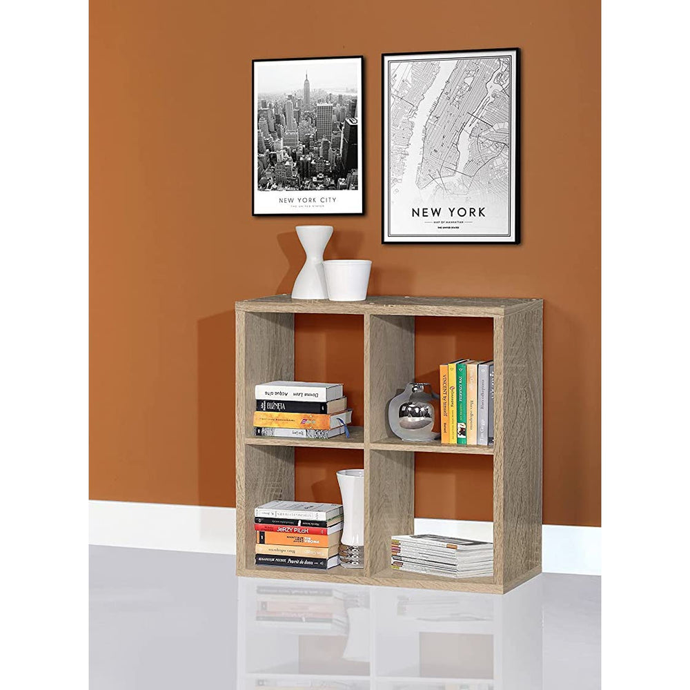 Cora Double 4 Cube Bookcase in Sonoma Oak - FurniComp