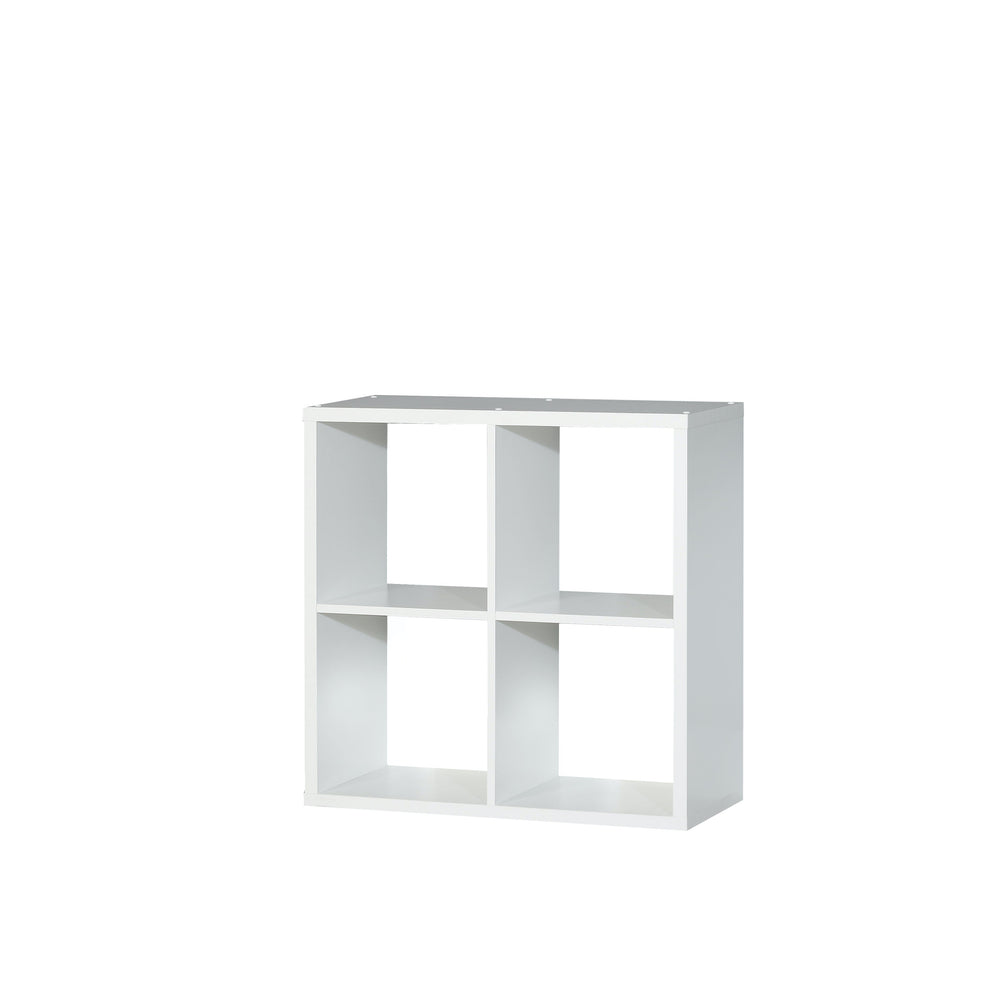 Cora Double 4 Cube Bookcase in White - FurniComp