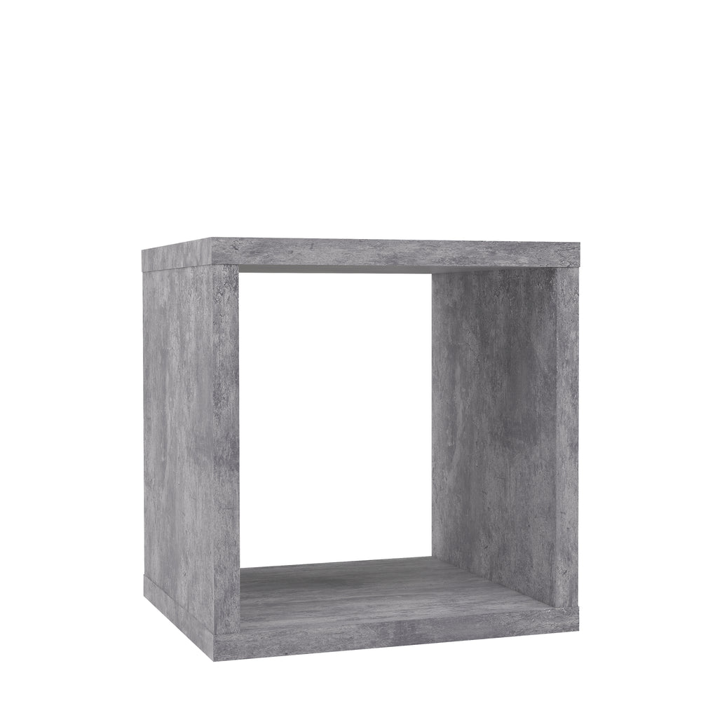 Cora Lamp Table/Bookcase in Concrete Grey - FurniComp