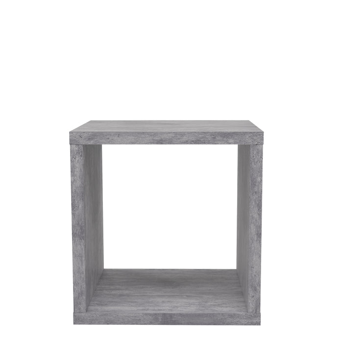 Cora Lamp Table/Bookcase in Concrete Grey - FurniComp