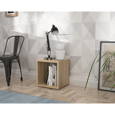 Cora Lamp Table/Bookcase in Sonoma Oak - FurniComp