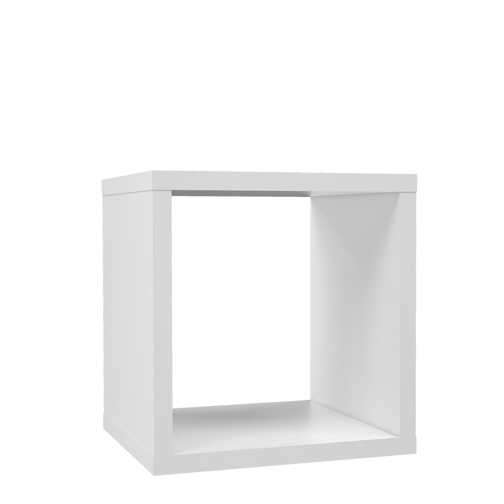 Cora Lamp Table/Bookcase in White - FurniComp
