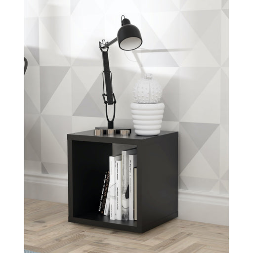 Cora Lamp Table/Bookcase in Matt Black - FurniComp