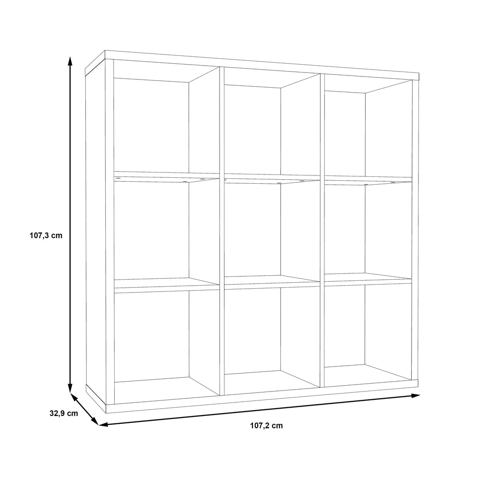 Cora Triple Open Back Bookcase/Shelving Unit in Concrete Grey - FurniComp
