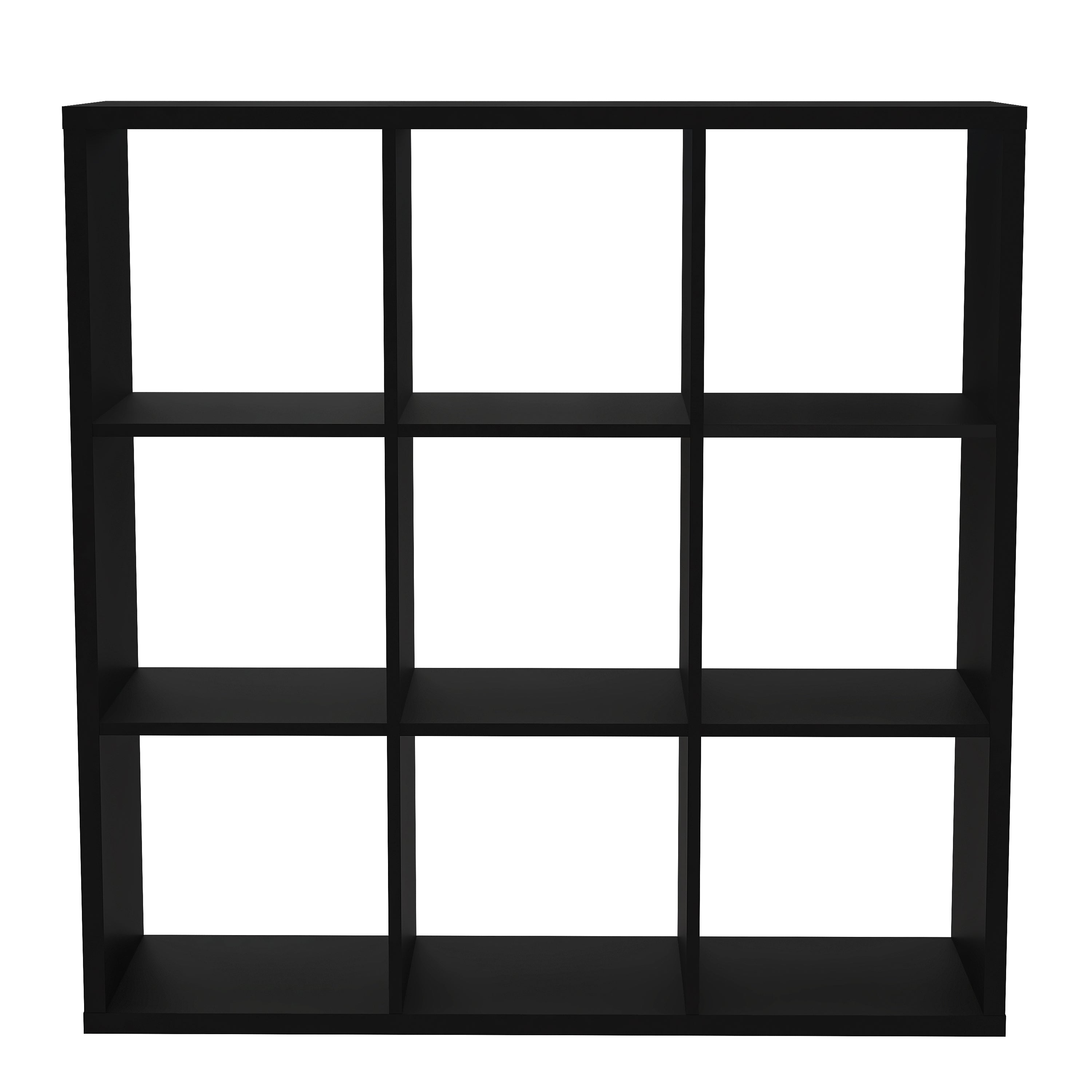 Cora Triple Open Back Bookcase/Shelving Unit in Black - FurniComp
