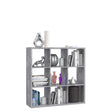 Cora Triple Open Back Bookcase/Shelving Unit in Concrete Grey - FurniComp