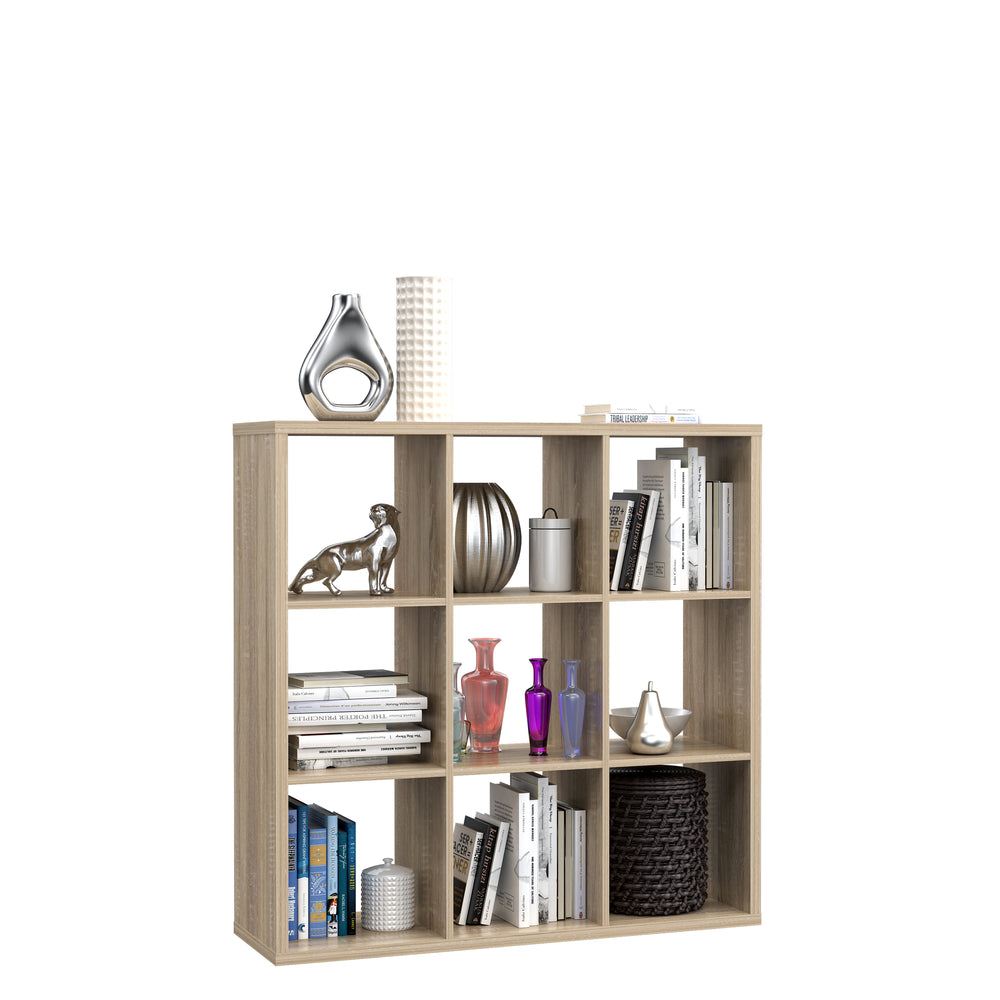 Cora Triple Open Back Bookcase/Shelving Unit in Sonoma Oak - FurniComp